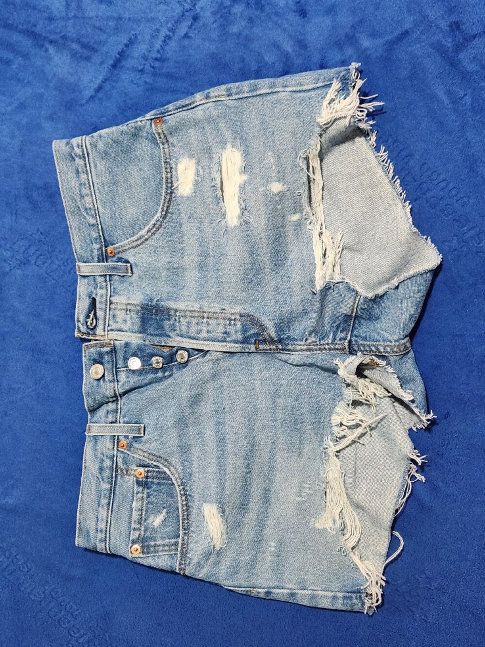 Levi's 501 Original High Rise Shorts Women's W32 Distressed Cutoff 56327-0171